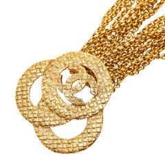 シャネル ヴィンテージ ココマーク 編み込み ネックレス ゴールド メッキ レディース CHANEL 【中古】