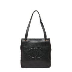 シャネル ココマーク トートバッグ ショルダーバッグ ブラック キャビアスキン レディース CHANEL 【中古】