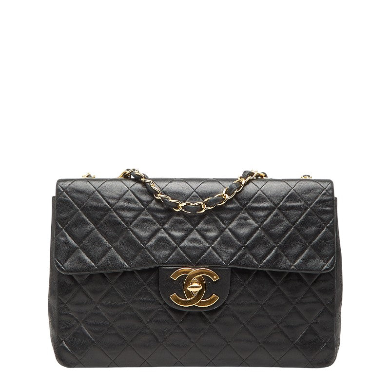 シャネル ココマーク マトラッセ チェーン ショルダーバッグ ブラック ラムスキン レディース CHANEL 【中古】