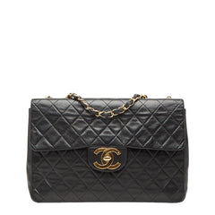 シャネル ココマーク マトラッセ チェーン ショルダーバッグ ブラック ラムスキン レディース CHANEL 【中古】