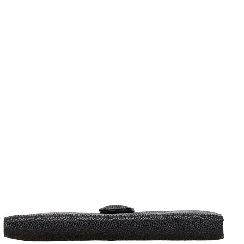 シャネル ココマーク がま口 長財布 ブラック キャビアスキン レディース CHANEL 【中古】