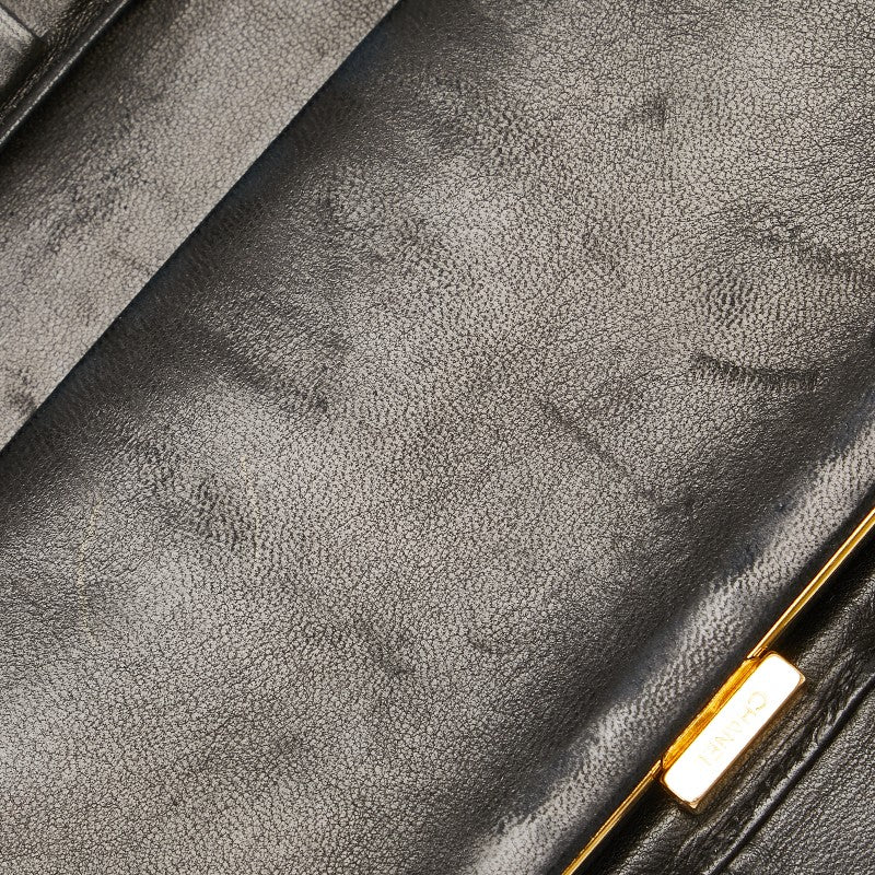 シャネル ココマーク がま口 長財布 ブラック キャビアスキン レディース CHANEL 【中古】