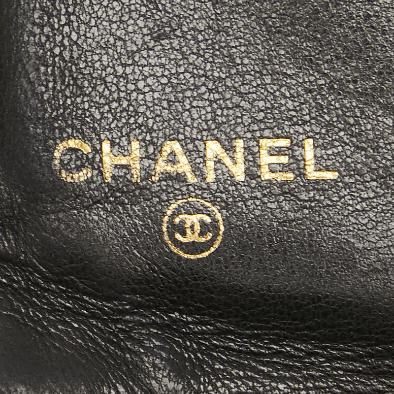 シャネル ココマーク がま口 長財布 ブラック キャビアスキン レディース CHANEL 【中古】