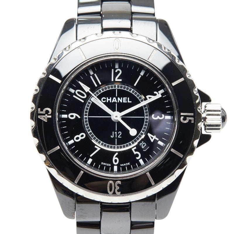 シャネル J12 腕時計 H0682 クオーツ ブラック文字盤 ステンレススチール セラミック レディース CHANEL 【中古】