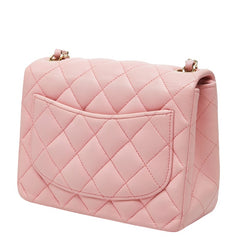 シャネル ミニマトラッセ ココマーク 斜め掛け チェーン ショルダーバッグ ピンク ラムスキン レディース CHANEL 【中古】