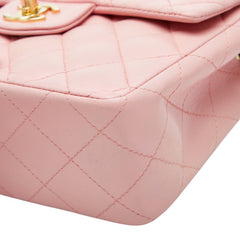 シャネル ミニマトラッセ ココマーク 斜め掛け チェーン ショルダーバッグ ピンク ラムスキン レディース CHANEL 【中古】