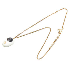 シャネル カメリア ココマーク ネックレス ゴールド ホワイト ブラック メッキ プラスチック レディース CHANEL 【中古】
