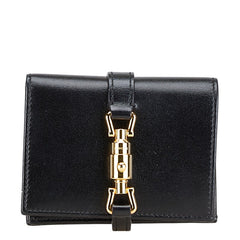 グッチ ジャッキー コンパクトウォレット 二つ折り財布 645536 ブラック レザー レディース GUCCI 【中古】