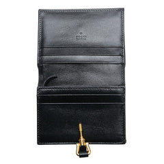 グッチ ジャッキー コンパクトウォレット 二つ折り財布 645536 ブラック レザー レディース GUCCI 【中古】