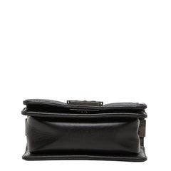 シャネル ココマーク ボーイシャネル チェーン ショルダーバッグ ブラック レザー レディース CHANEL 中古