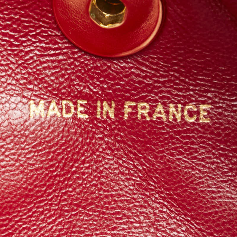 シャネル マトラッセ ココマーク リュック バックパック レッド ラムスキン レディース CHANEL 【中古】