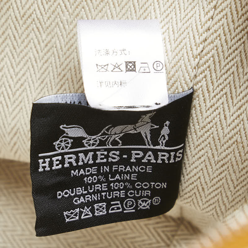 エルメス ブリッド ア ブラックPM ポーチ ミニハンドバッグ フォーヴ オレンジ ウール コットン レディース HERMES 【中古】