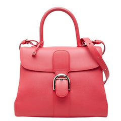 デルヴォー ブリヨン ハンドバッグ 2WAY ショルダーバッグ ピンク レザー レディース DELVAUX 中古