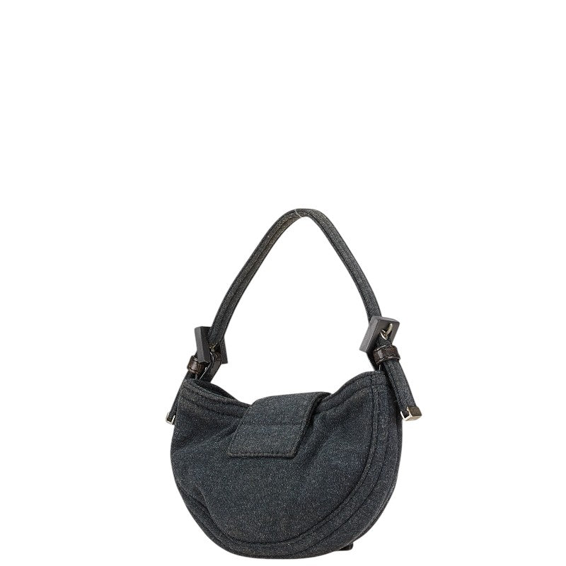 フェンディ ミニクロワッサン ハンドバッグ グレー ウール レディース FENDI 【中古】