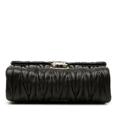 ミュウミュウ マテラッセ ハンドバッグ 5BD002 ブラック レザー レディース MIUMIU 中古