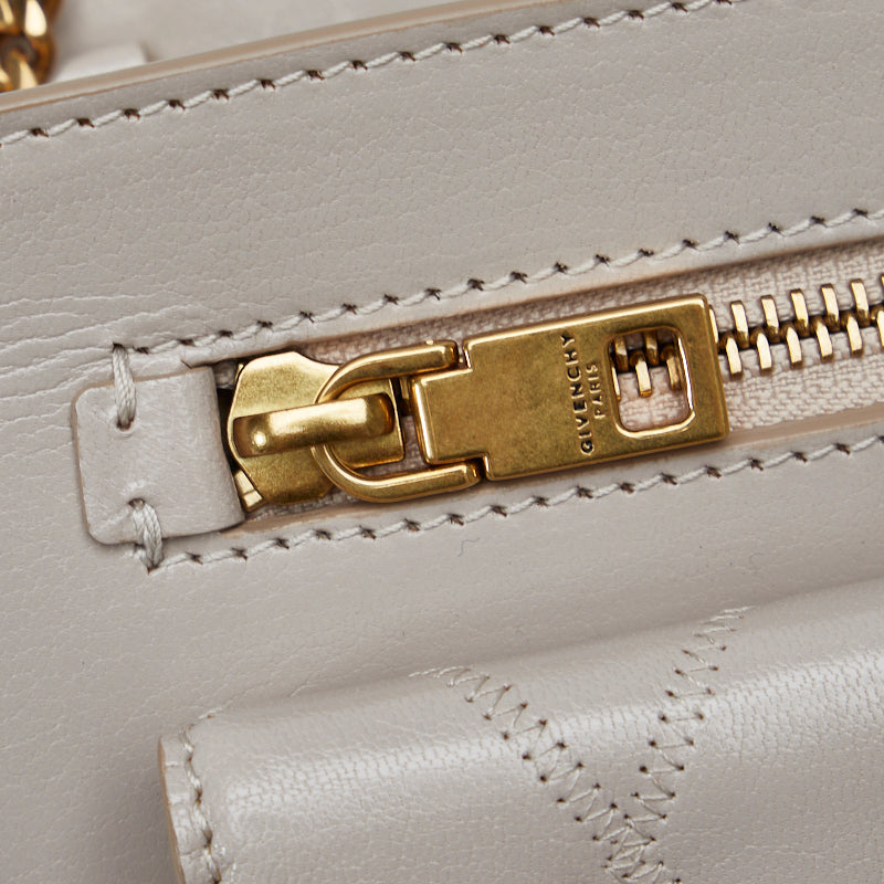 ジバンシー ポケット 斜め掛け チェーン ショルダーバッグ BB5059B08Z ナチュラル ゴールド レザー レディース Givenchy 【中古】