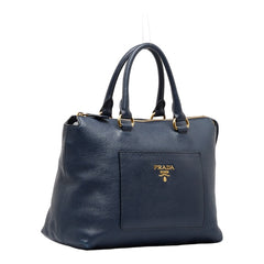 プラダ ハンドバッグ ショルダーバッグ 2WAY 1BA063 ネイビー ゴールド レザー レディース PRADA 【中古】