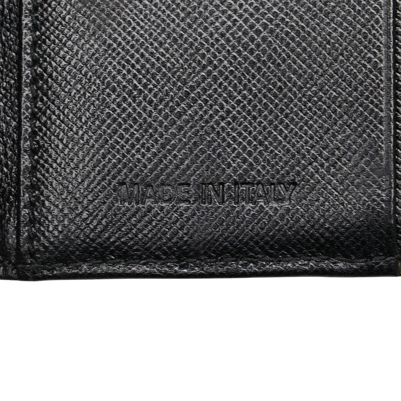 プラダ 三角ロゴプレート 三つ折り財布 ブラック ナイロン レディース PRADA 【中古】
