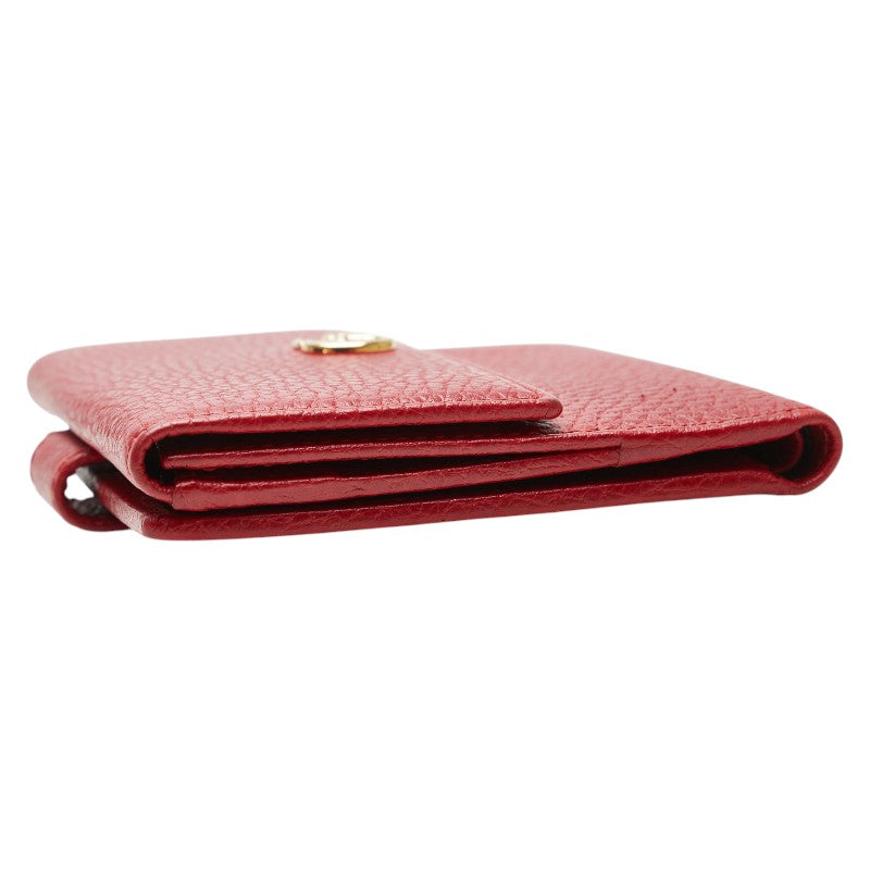 グッチ GGマーモント 二つ折り財布 456122 レッド レザー レディース GUCCI 【中古】