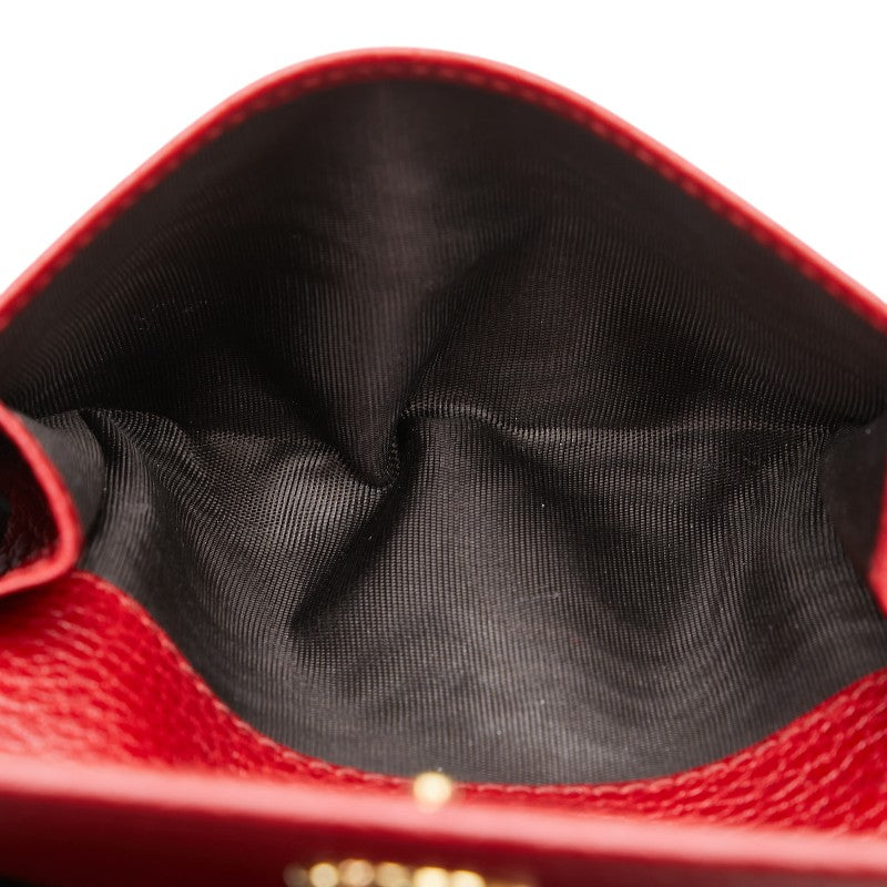 グッチ GGマーモント 二つ折り財布 456122 レッド レザー レディース GUCCI 【中古】