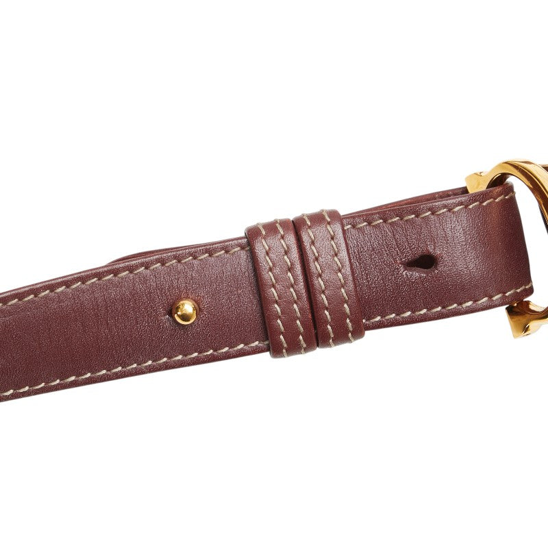 カルティエ マストライン ショルダーバッグ ワインレッド ボルドー レザー レディース CARTIER 【中古】