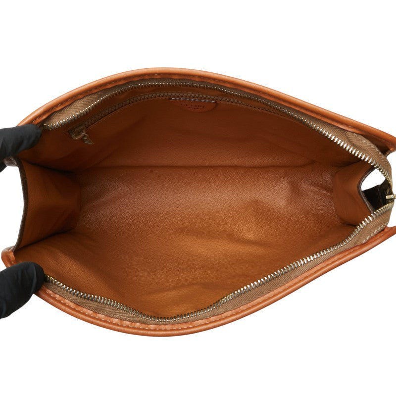 セリーヌ マカダム クラッチバッグ ブラウン PVC レザー レディース CELINE 【中古】