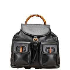 グッチ バンブー リュック バックパック 003 1998 ブラック レザー レディース GUCCI 【中古】