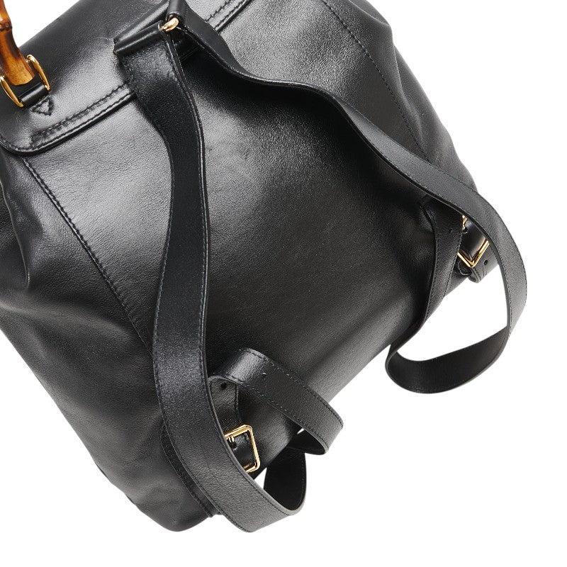 グッチ バンブー リュック バックパック 003 1998 ブラック レザー レディース GUCCI 【中古】