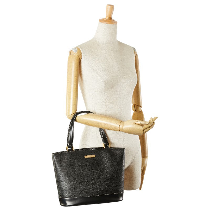 バーバリー ノバチェック シャドーホース トートバッグ ブラック レザー レディース BURBERRY 【中古】
