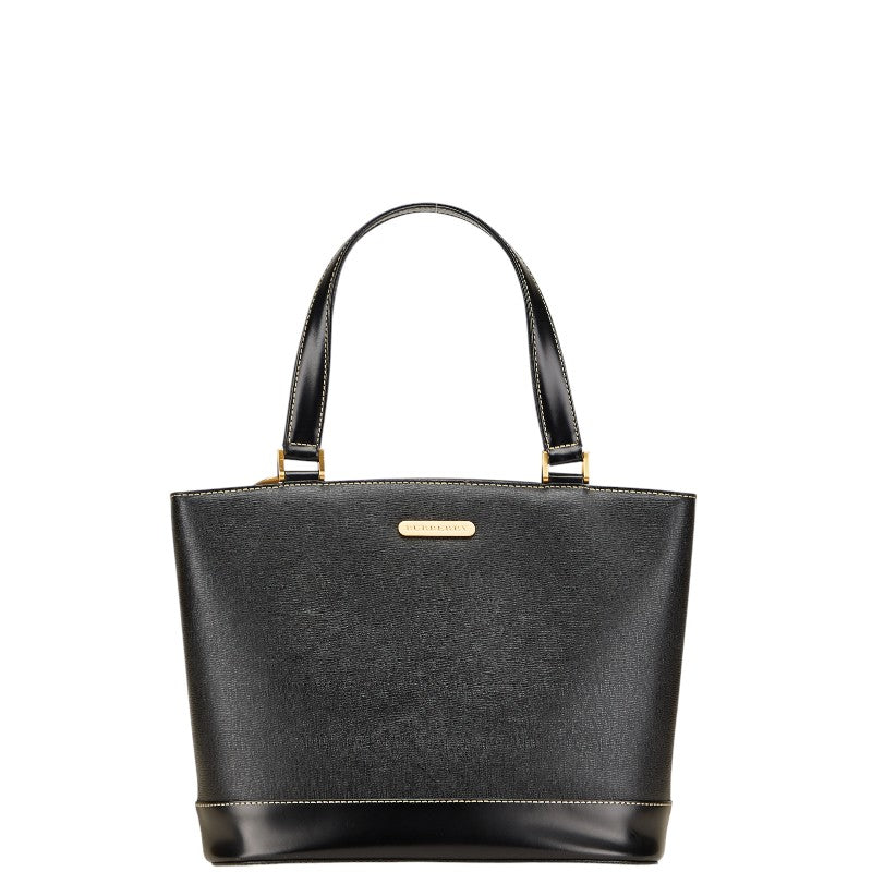 バーバリー ノバチェック シャドーホース トートバッグ ブラック レザー レディース BURBERRY 【中古】