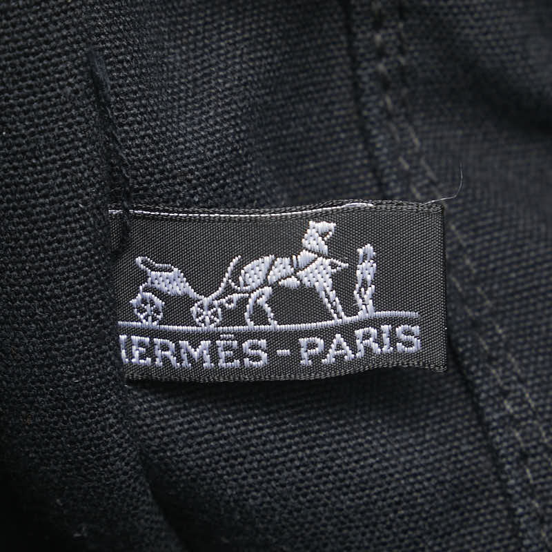 エルメス フールトゥMM トートバッグ ハンドバッグ ブラック グレー キャンバス レディース HERMES 【中古】