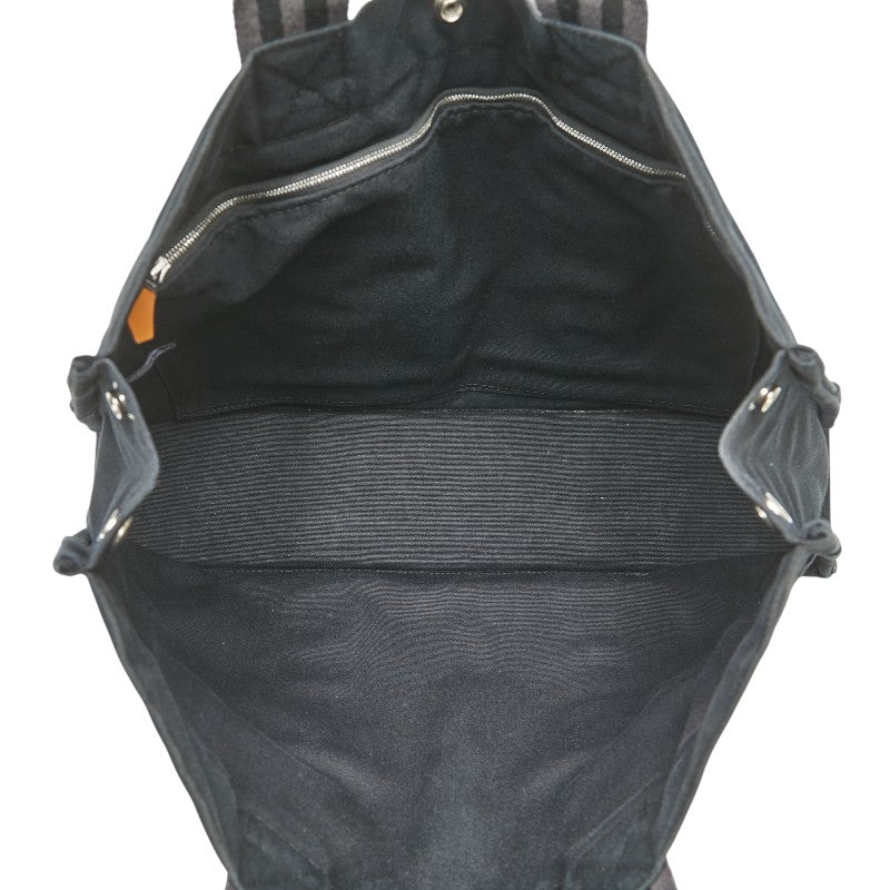 エルメス フールトゥMM トートバッグ ハンドバッグ ブラック グレー キャンバス レディース HERMES 【中古】
