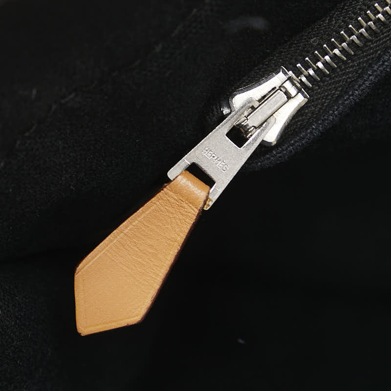 エルメス フールトゥMM トートバッグ ハンドバッグ ブラック グレー キャンバス レディース HERMES 【中古】