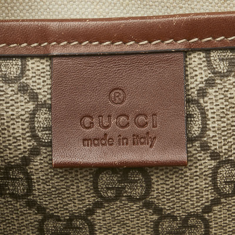 グッチ GGスプリーム トートバッグ 211135 ベージュ ブラウン PVC レザー レディース GUCCI 【中古】