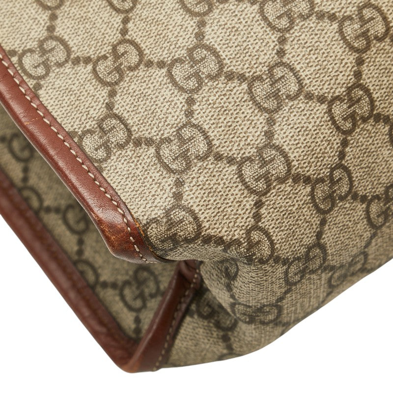 グッチ GGスプリーム トートバッグ 211135 ベージュ ブラウン PVC レザー レディース GUCCI 【中古】