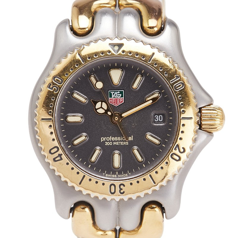 タグホイヤー セル プロフェッショナル 腕時計 S95.215 クオーツ グレー文字盤 ステンレススチール メッキ レディース TAG HEUER 【中古】
