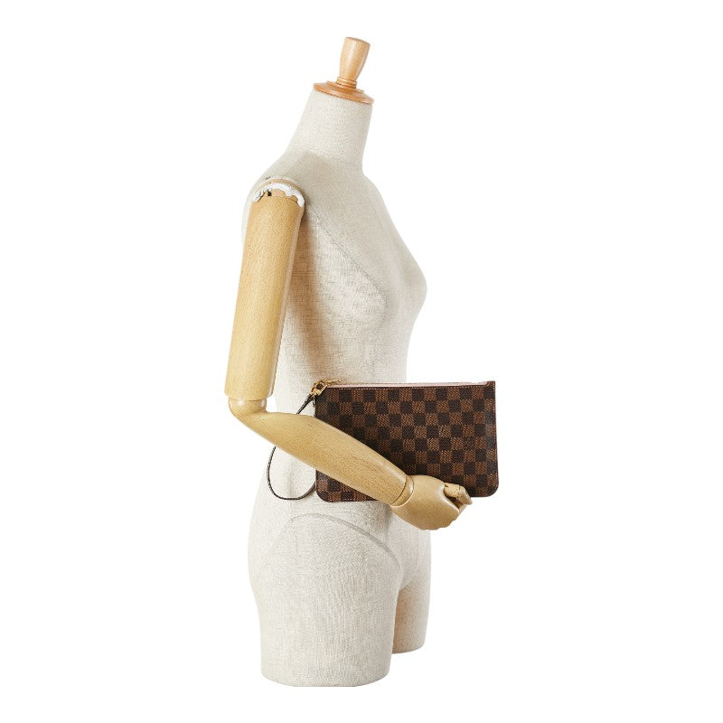 ルイ ヴィトン ダミエ ネヴァーフルMM付属 ポーチ ブラウン PVC レザー レディース LOUIS VUITTON 【中古】