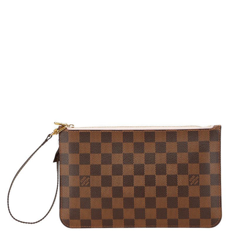 ルイ ヴィトン ダミエ ネヴァーフルMM付属 ポーチ ブラウン PVC レザー レディース LOUIS VUITTON 【中古】