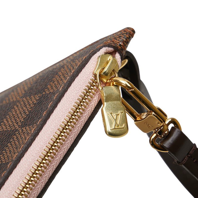 ルイ ヴィトン ダミエ ネヴァーフルMM付属 ポーチ ブラウン PVC レザー レディース LOUIS VUITTON 【中古】