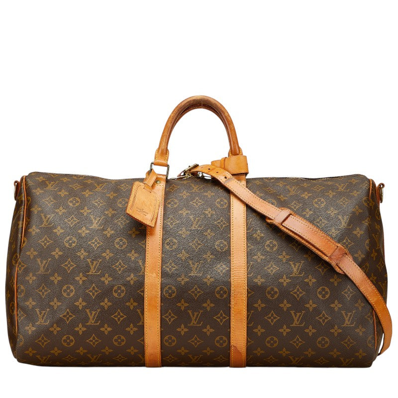 ルイ ヴィトン モノグラム キーポル バンドリエール 55 ボストンバッグ ショルダーバッグ 2WAY M41414 ブラウン PVC レザー レディース LOUIS VUITTON 【中古】