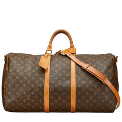 ルイ ヴィトン モノグラム キーポル バンドリエール 55 ボストンバッグ ショルダーバッグ 2WAY M41414 ブラウン PVC レザー レディース LOUIS VUITTON 【中古】