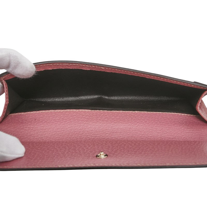 グッチ GGキャンバス 長財布 153211 ベージュ ピンク キャンバス レザー レディース GUCCI 【中古】