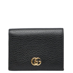 グッチ GGマーモント 二つ折り財布 456126 ブラック レザー レディース GUCCI 【中古】