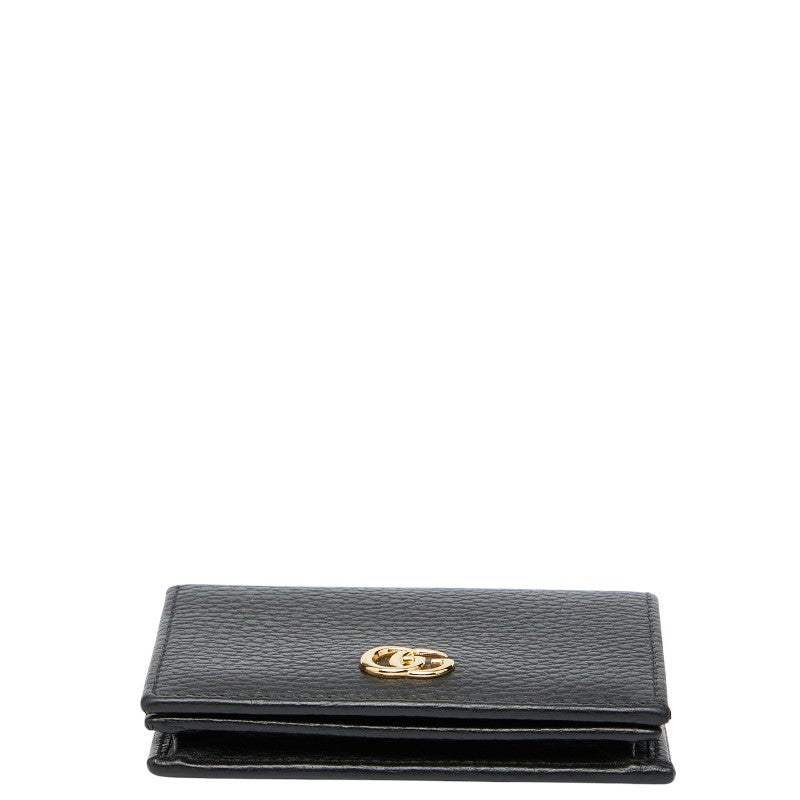 グッチ GGマーモント 二つ折り財布 456126 ブラック レザー レディース GUCCI 【中古】