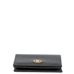 グッチ GGマーモント 二つ折り財布 456126 ブラック レザー レディース GUCCI 【中古】