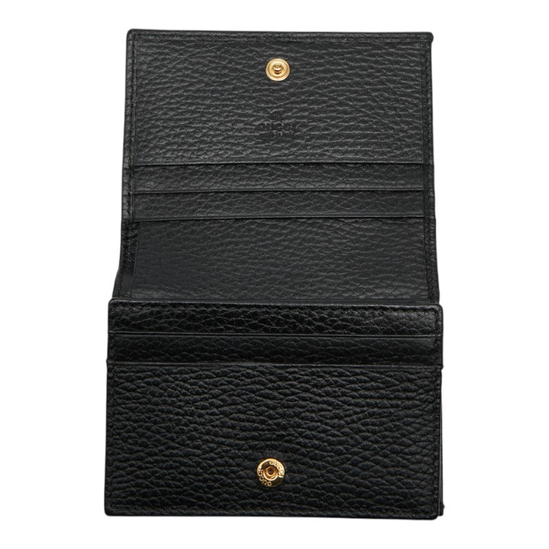 グッチ GGマーモント 二つ折り財布 456126 ブラック レザー レディース GUCCI 【中古】