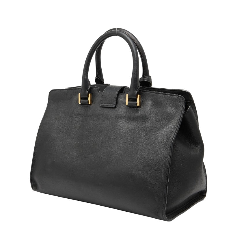 サンローラン ベイビーカバス ハンドバッグ ショルダーバッグ 2WAY 394461 ブラック レザー レディース SAINT LAURENT 【中古】