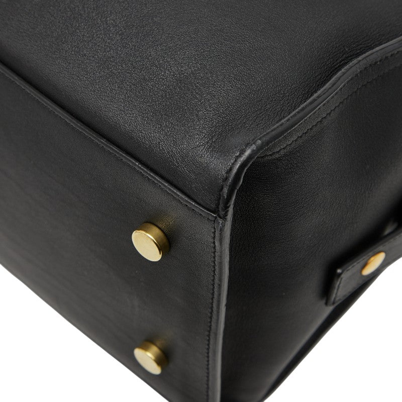 サンローラン ベイビーカバス ハンドバッグ ショルダーバッグ 2WAY 394461 ブラック レザー レディース SAINT LAURENT 【中古】