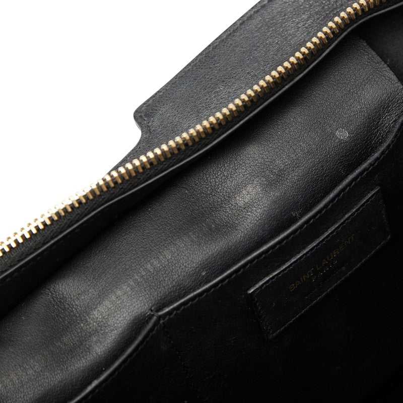 サンローラン ベイビーカバス ハンドバッグ ショルダーバッグ 2WAY 394461 ブラック レザー レディース SAINT LAURENT 【中古】
