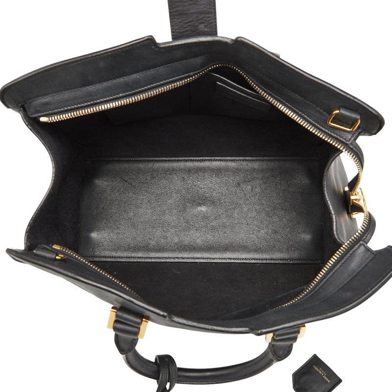 サンローラン ベイビーカバス ハンドバッグ ショルダーバッグ 2WAY 394461 ブラック レザー レディース SAINT LAURENT 【中古】